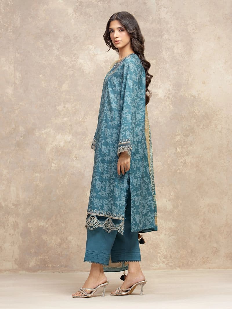 Embroidered Zari Lawn Suit - EWU5V1-31879-3P