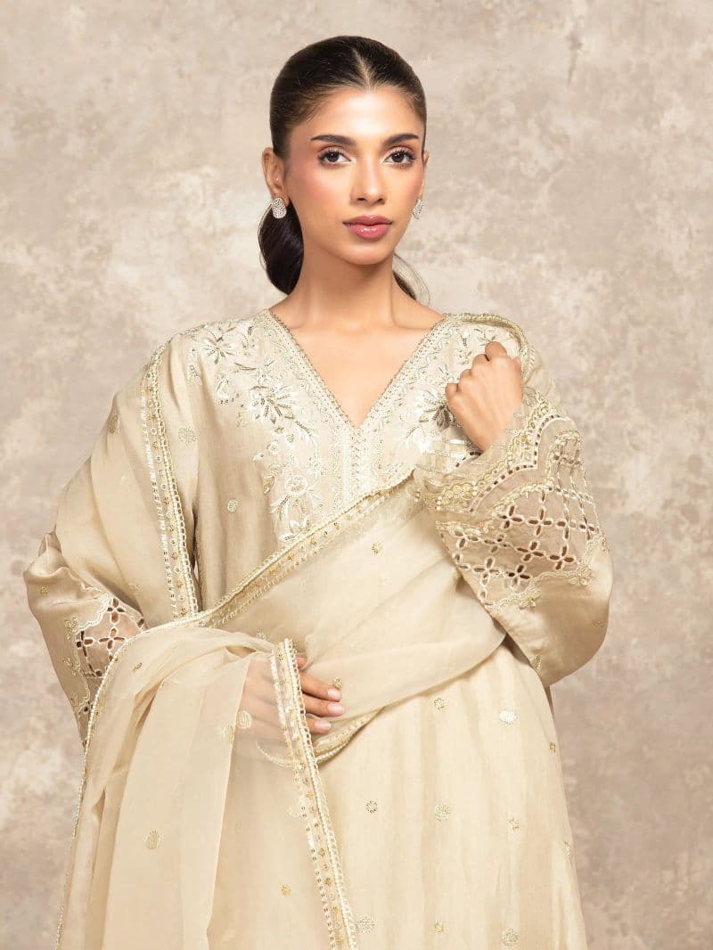 Embroidered Viscose Suit - EWU5V19-32046-3P
