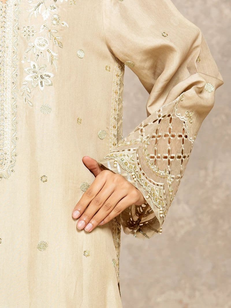 Embroidered Viscose Suit - EWU5V19-32046-3P