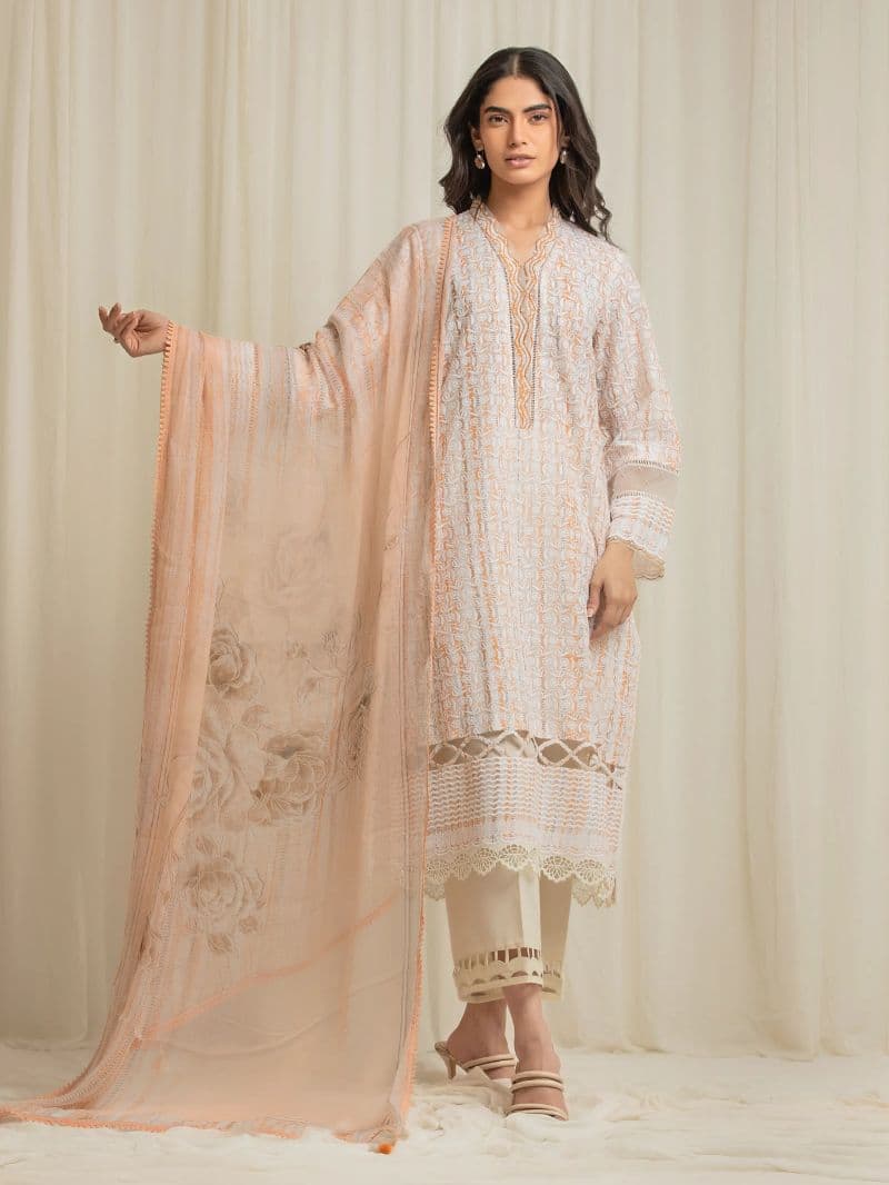 Embroidered Cambric Suit - EWU6V2-33511-3P thumbnail