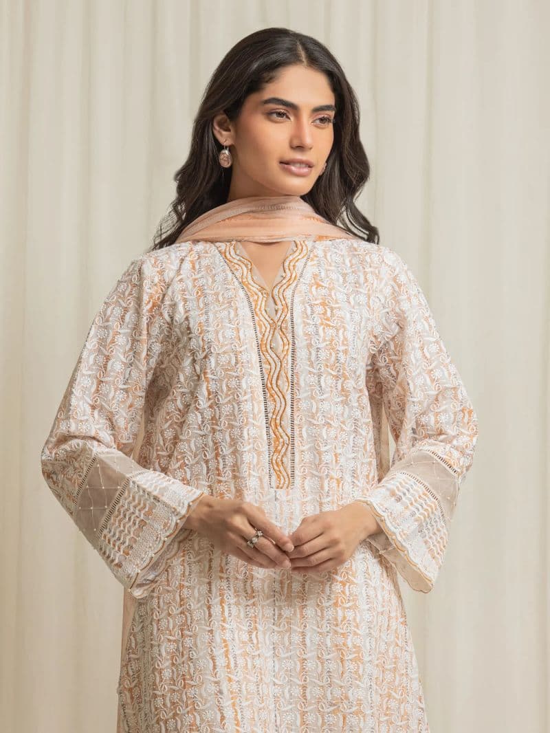 Embroidered Cambric Suit - EWU6V2-33511-3P thumbnail