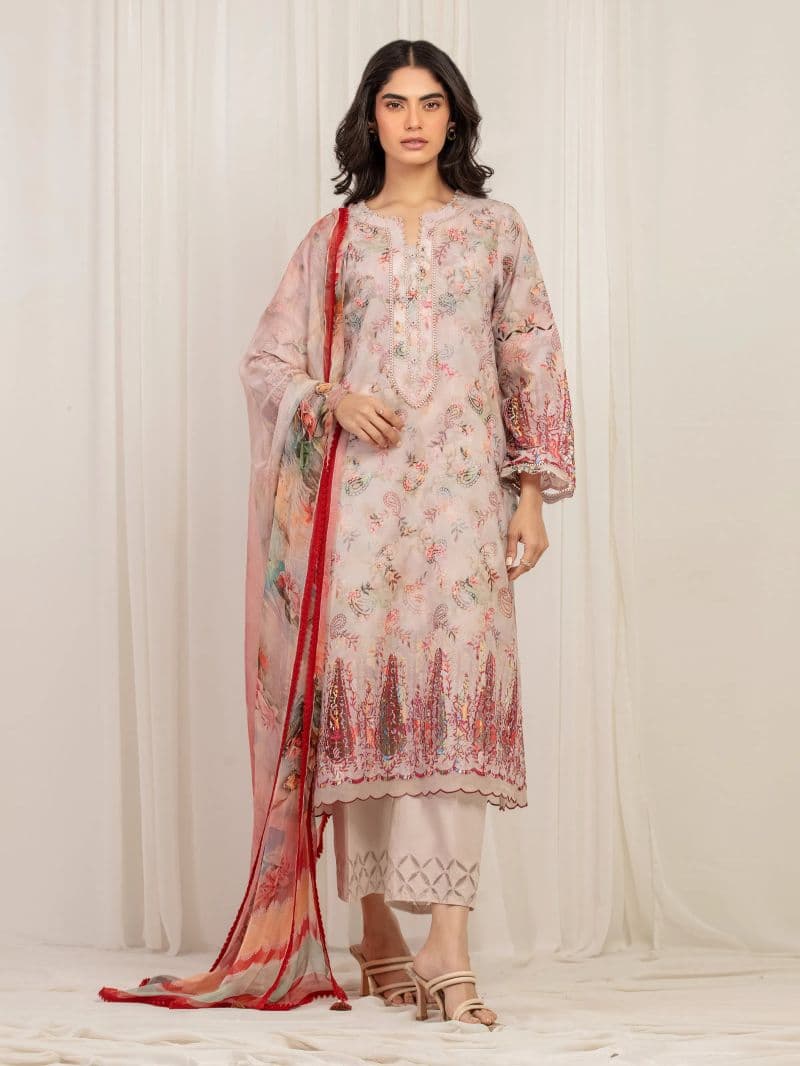 Embroidered Cambric Suit - EWU6V2-33510-3P thumbnail