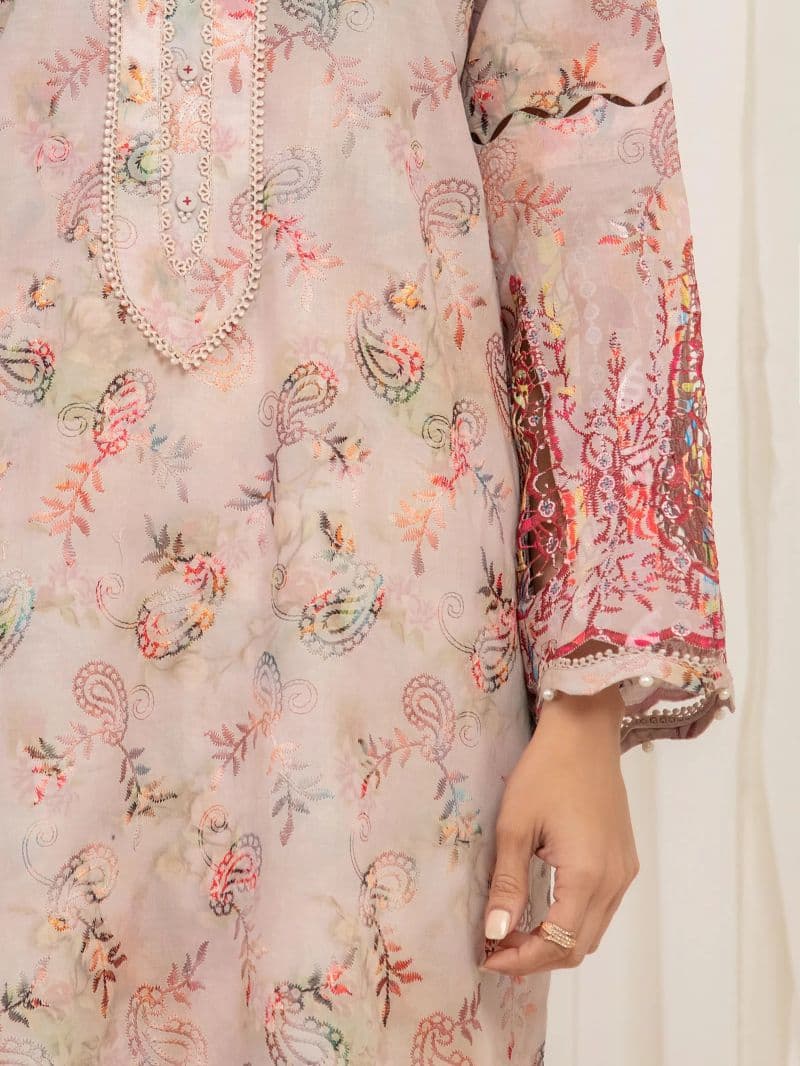 Embroidered Cambric Suit - EWU6V2-33510-3P thumbnail