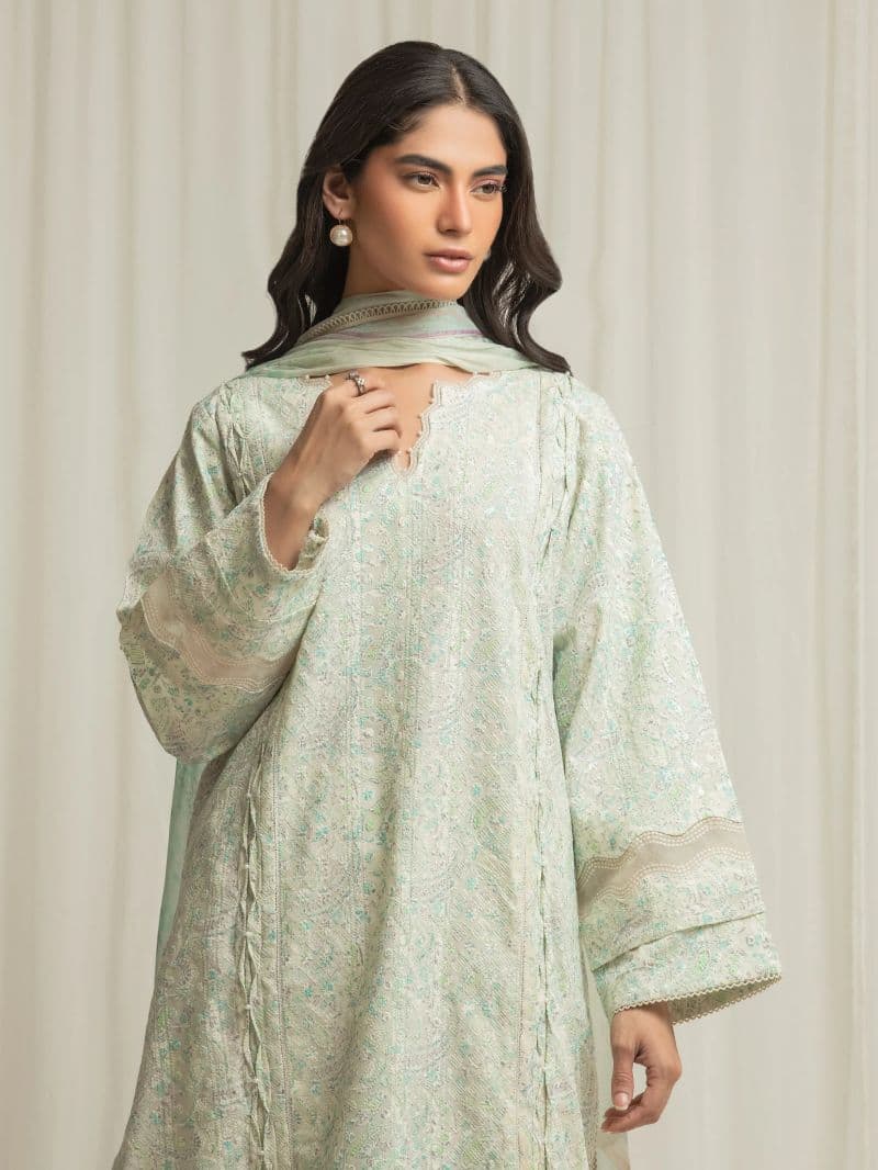 Embroidered Cambric Suit - EWU6V2-33506-3P thumbnail