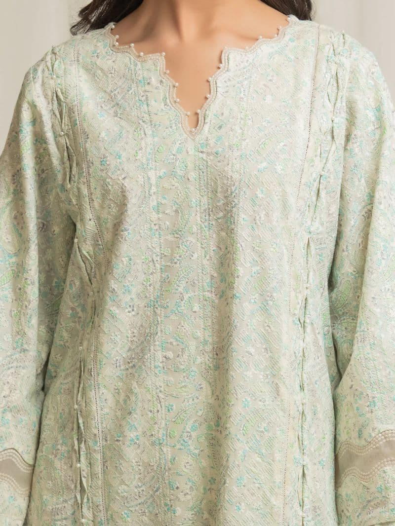 Embroidered Cambric Suit - EWU6V2-33506-3P thumbnail