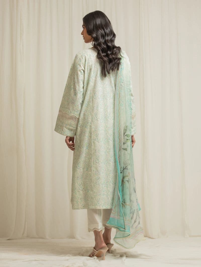 Embroidered Cambric Suit - EWU6V2-33506-3P thumbnail