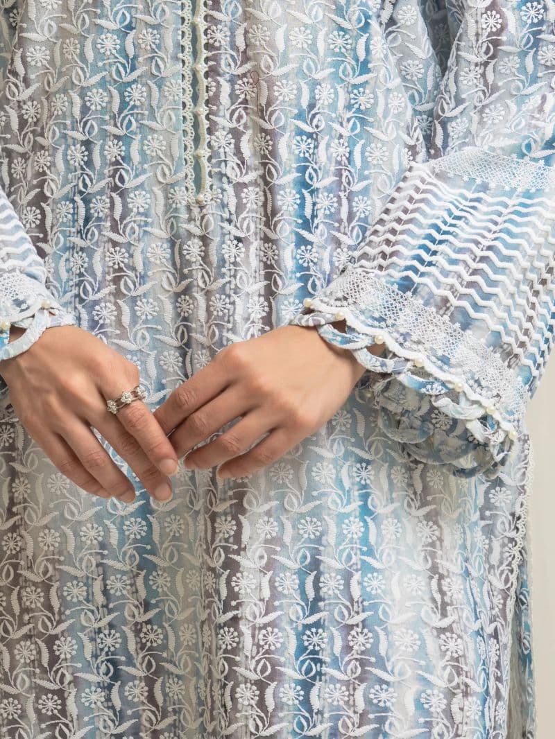 Embroidered Cambric Suit - EWU6V2-33505-3P thumbnail