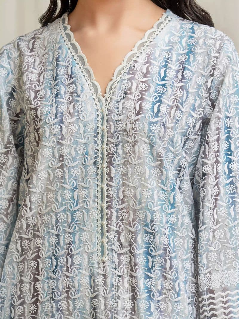 Embroidered Cambric Suit - EWU6V2-33505-3P thumbnail