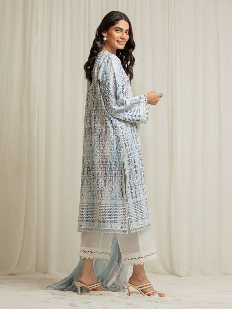 Embroidered Cambric Suit - EWU6V2-33505-3P thumbnail