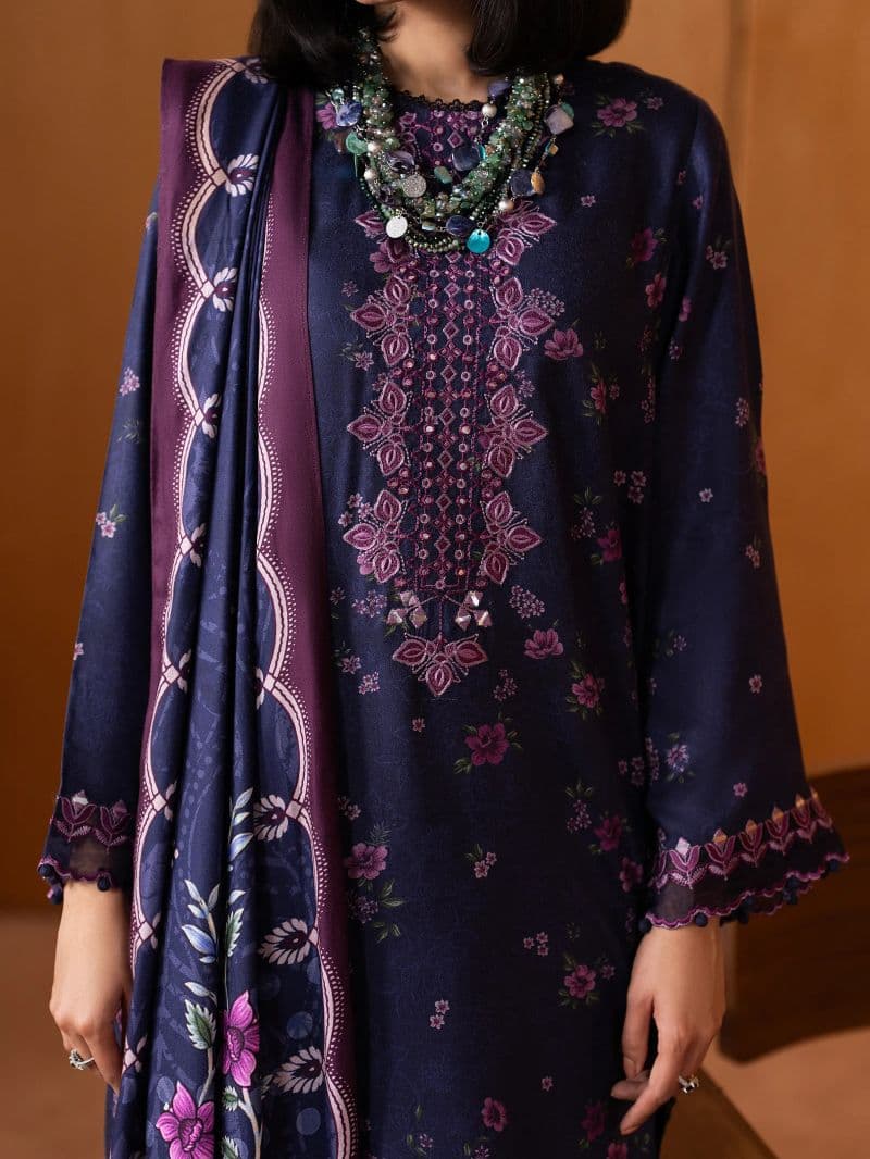 Embroidered Twill Viscose Suit - EWU5V20-32081-3P thumbnail