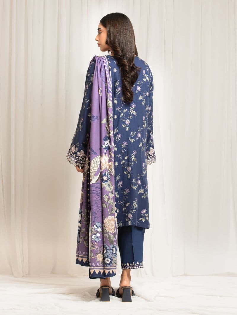 Embroidered Twill Viscose Suit - EWU5V20-32083-3P thumbnail