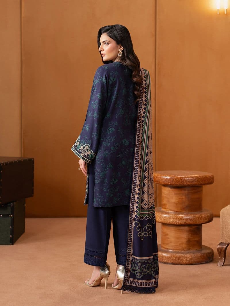 Embroidered Twill Viscose Suit - EWU5V20-32082-3P thumbnail
