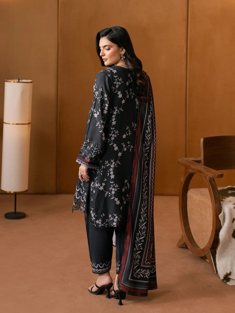 Embroidered Twill Viscose Suit - EWU5V20-32085-3P thumbnail
