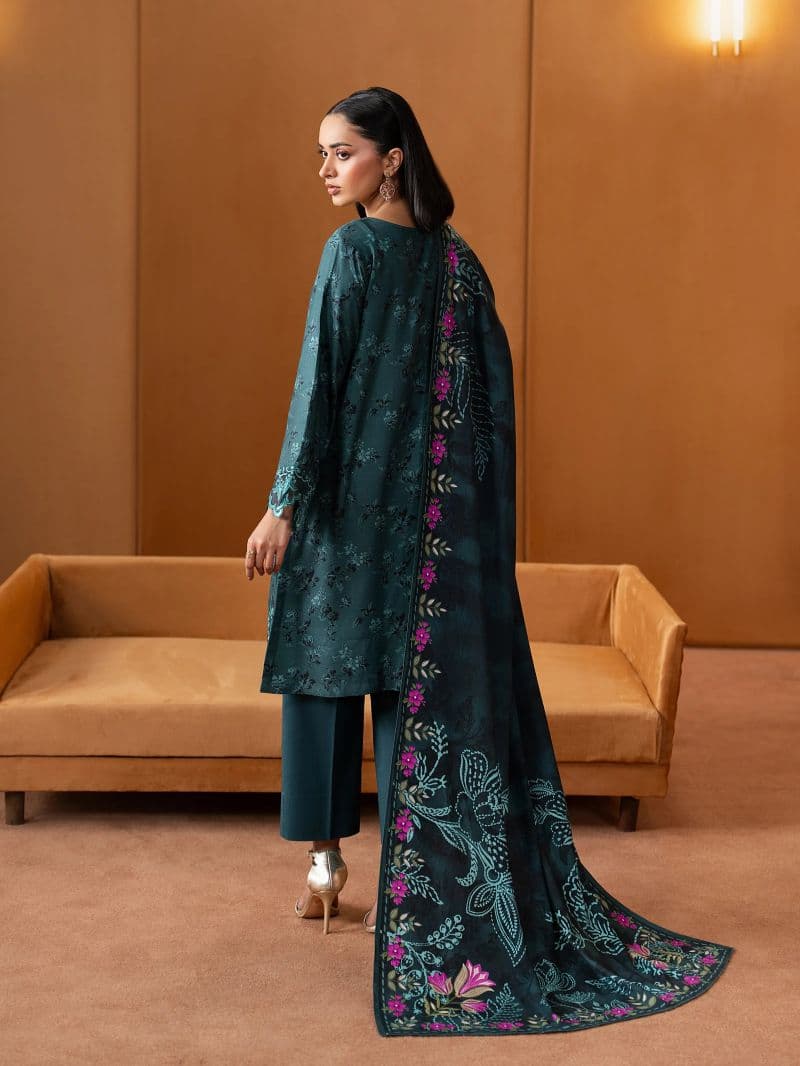 Embroidered Twill Viscose Suit - EWU5V20-32084-3P thumbnail