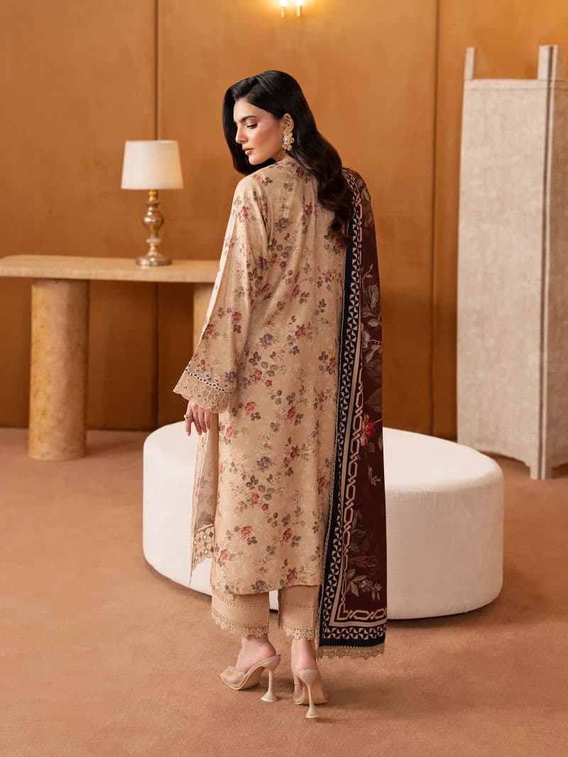 Embroidered Twill Viscose Suit - EWU5V20-32087-3P thumbnail