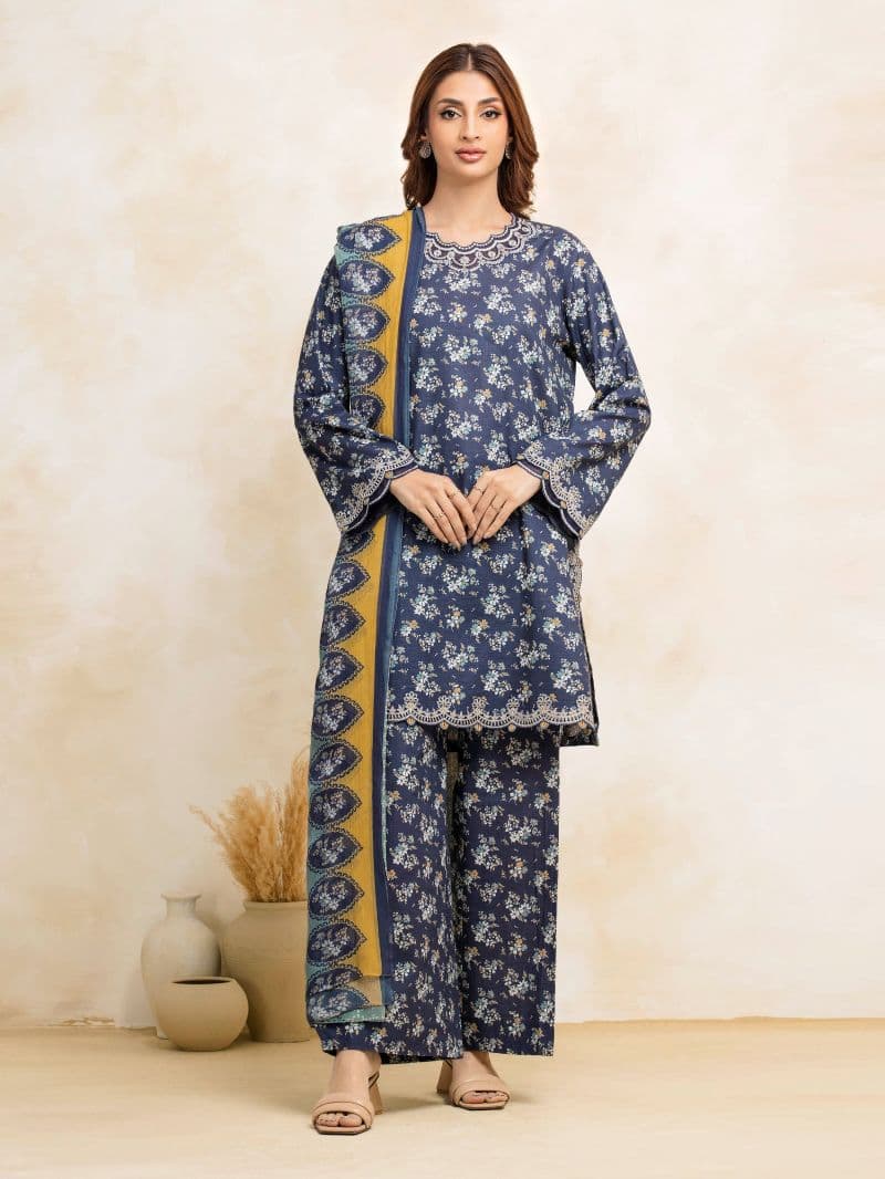 Embroidered Khaddar Suit - EWU24V11-30194-3P thumbnail