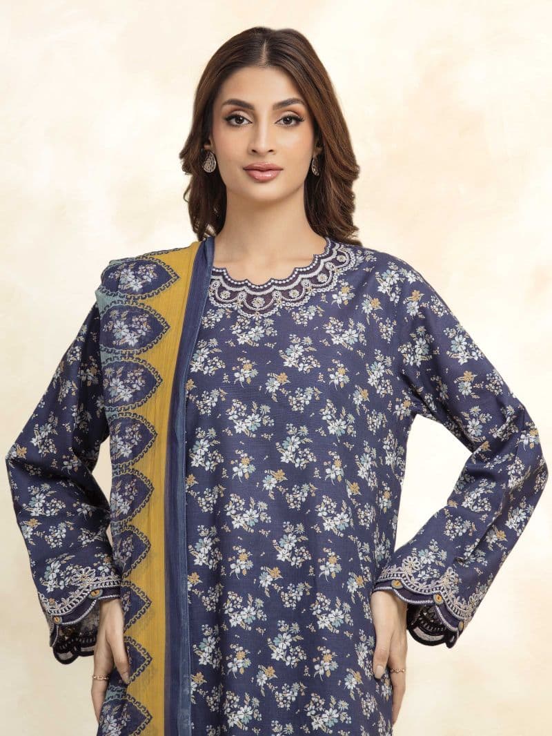 Embroidered Khaddar Suit - EWU24V11-30194-3P thumbnail