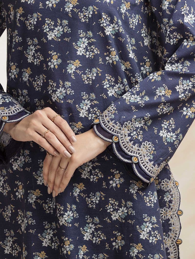 Embroidered Khaddar Suit - EWU24V11-30194-3P thumbnail