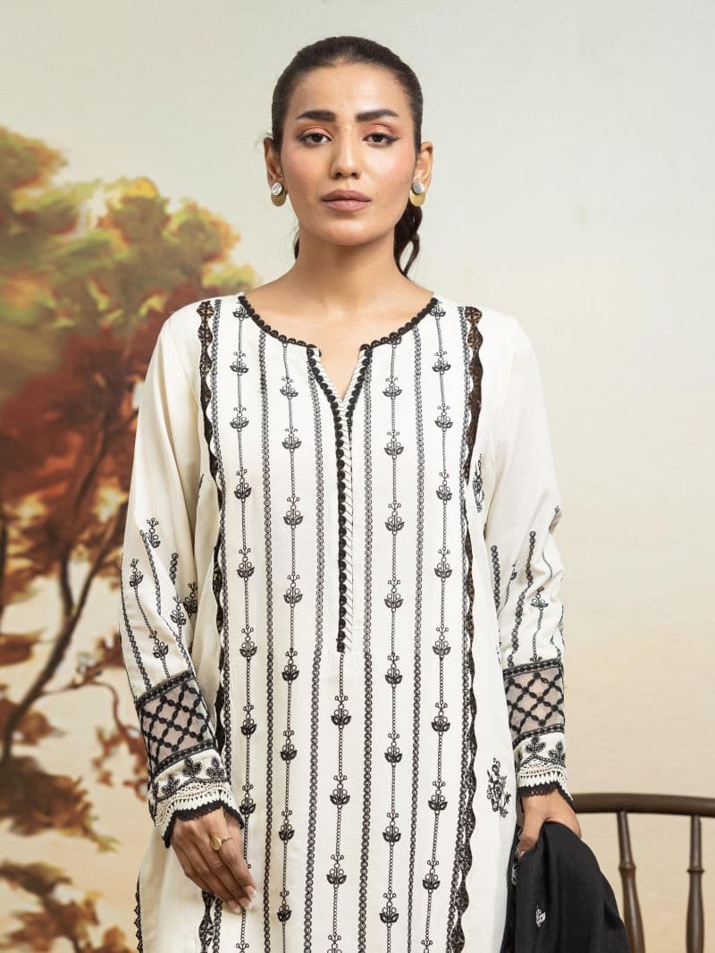 Embroidered Khaddar Suit - EWU24V11-30304-3P thumbnail