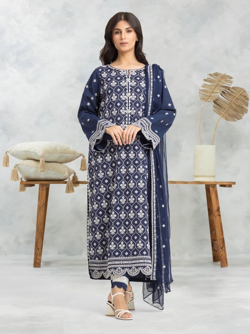 Embroidered Cambric Suit - EWU24V2-30145-3P