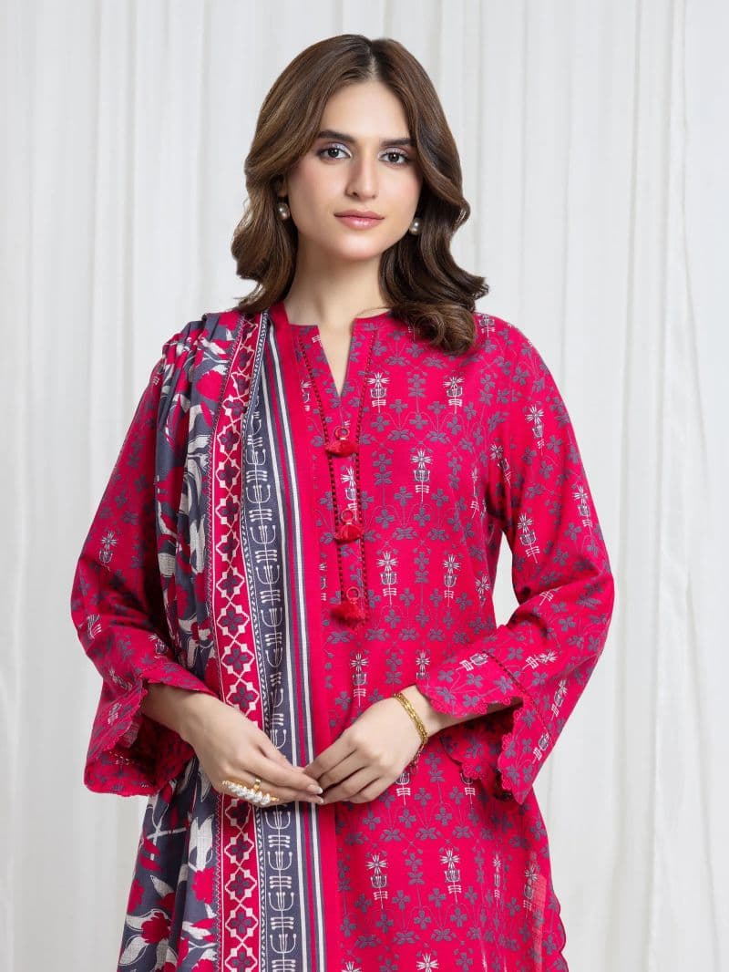 Printed Khaddar Suit - EWU6A3-37096-3P
