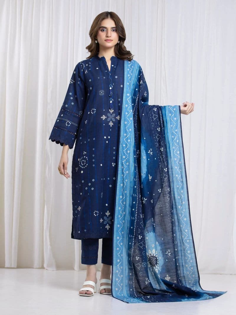 Printed Khaddar Suit - EWU6A3-37089-3P thumbnail