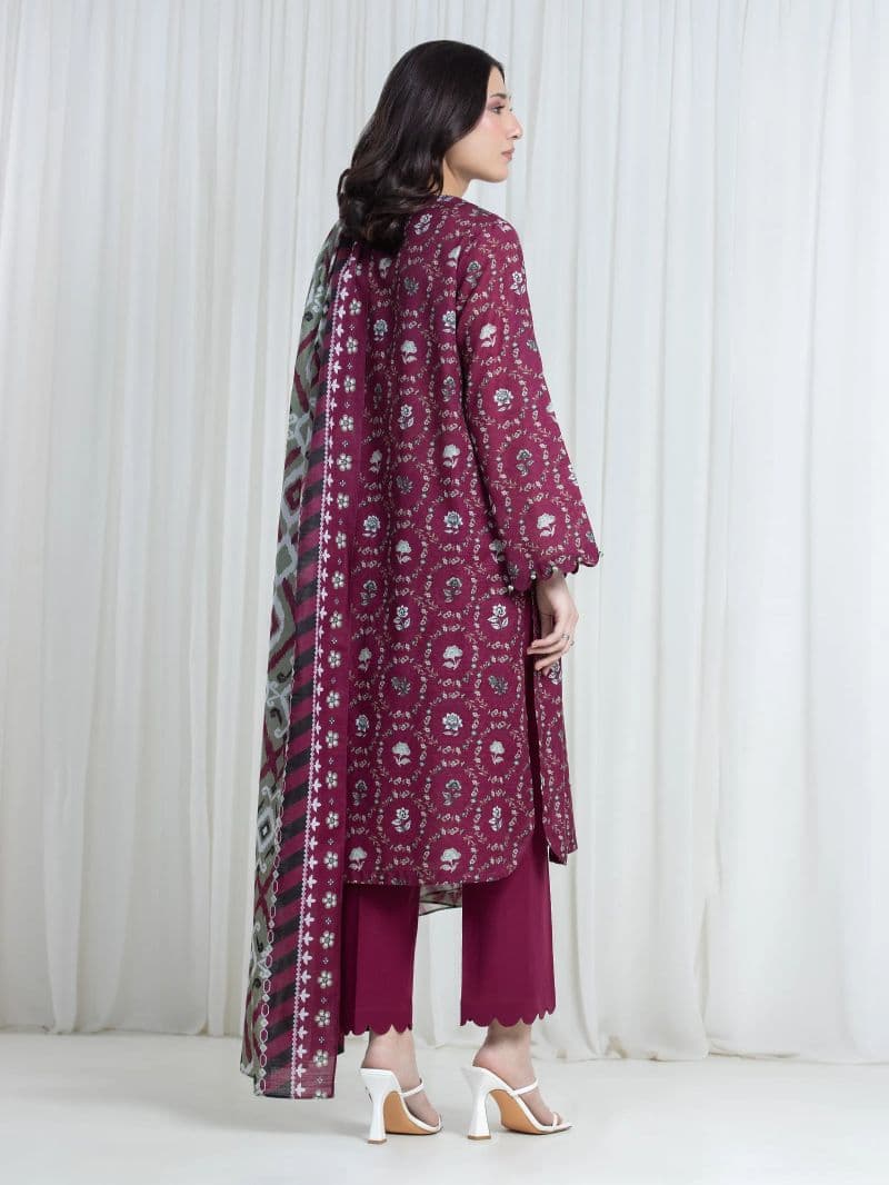 Printed Khaddar Suit - EWU6A3-37128-3P