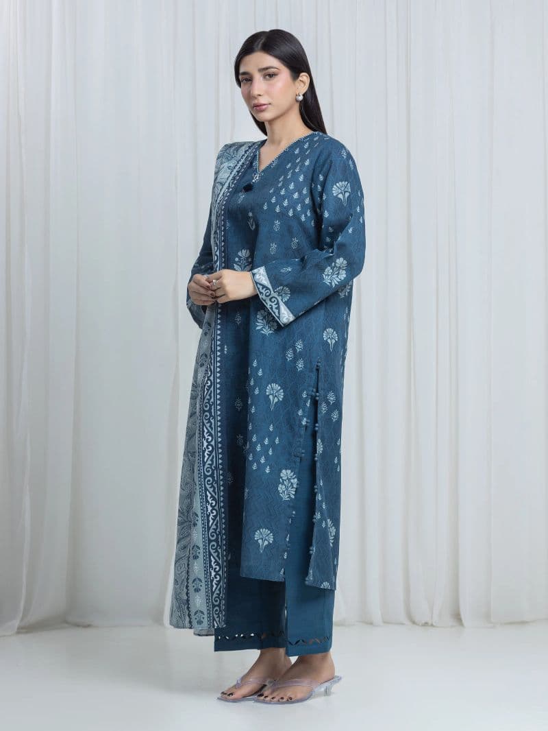 Printed Khaddar Suit - EWU6A3-37163-3P thumbnail