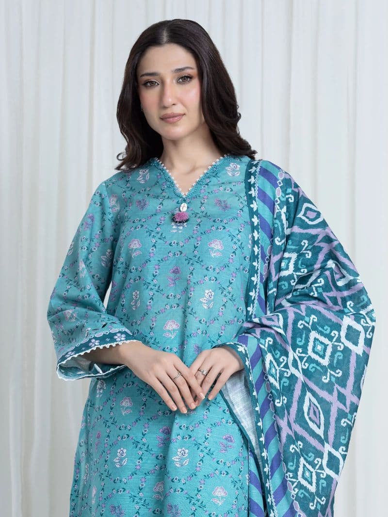 Printed Khaddar Suit - EWU6A3-37127-3P thumbnail