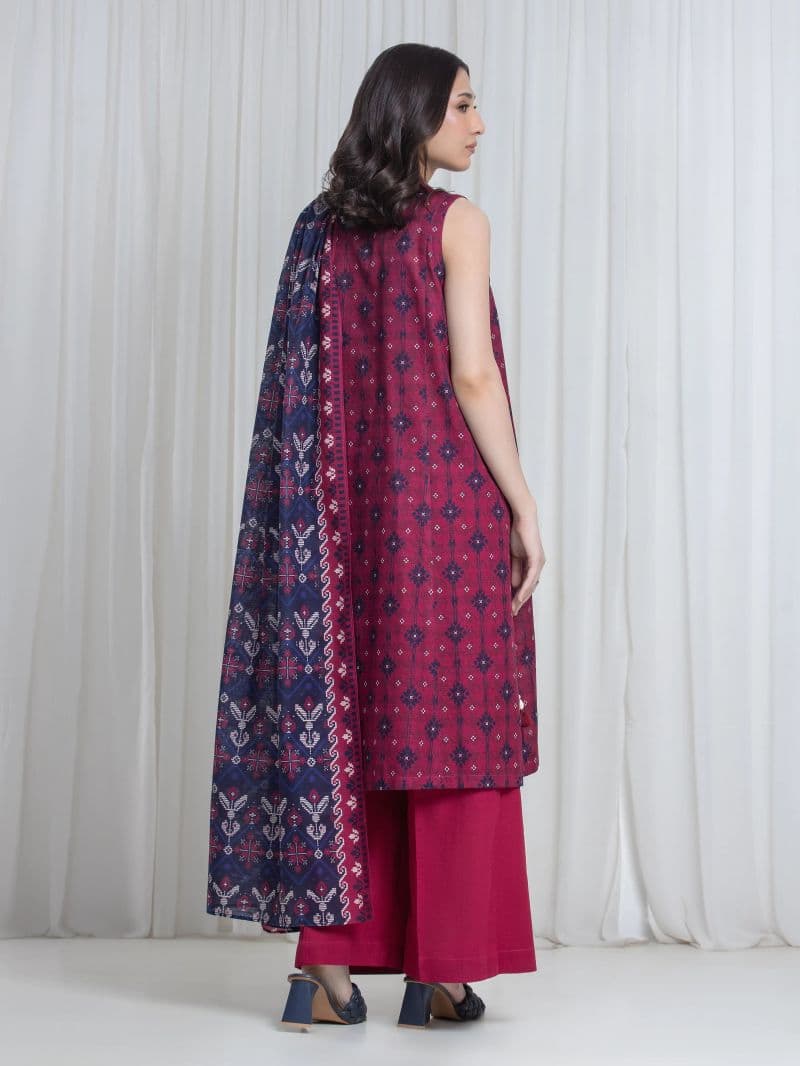 Printed Khaddar Suit - EWU6A3-37133-3P