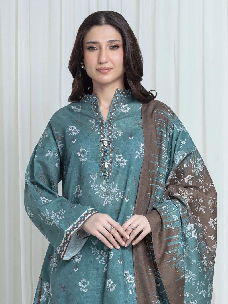 Printed Khaddar Suit - EWU6A3-37136-3P thumbnail
