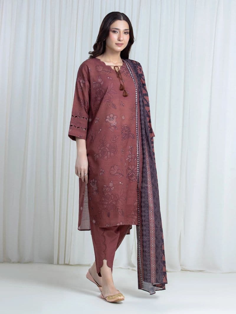 Printed Khaddar Suit - EWU6A3-37115-3P thumbnail