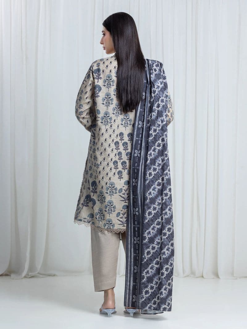 Printed Khaddar Suit - EWU6A3-37108-3P thumbnail
