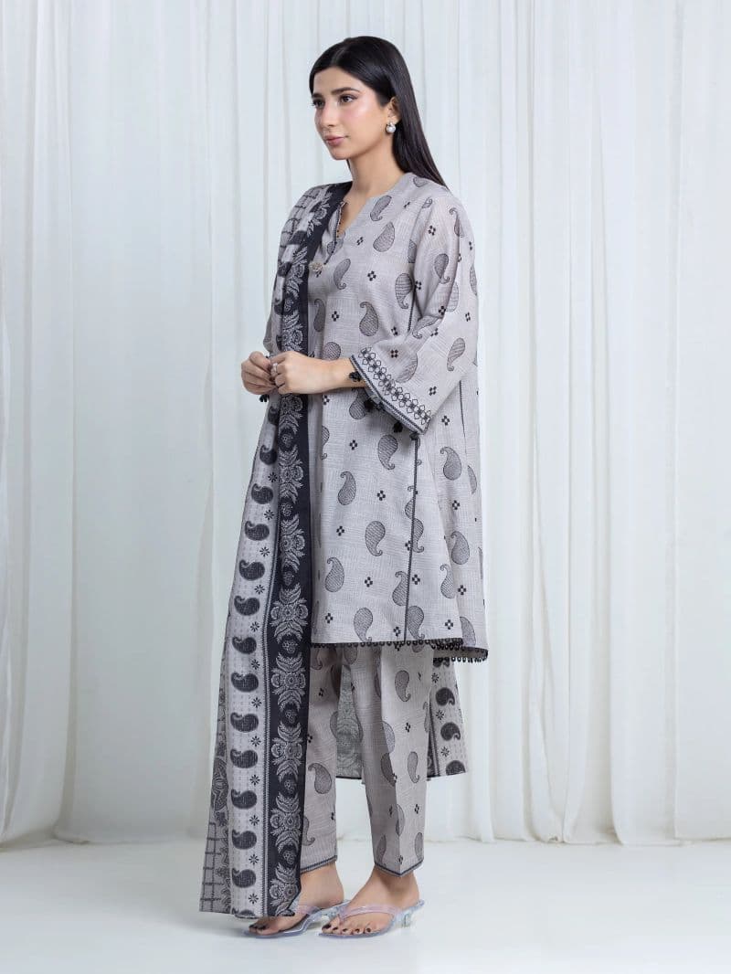 Printed Khaddar Suit - EWU6A3-37209-3P