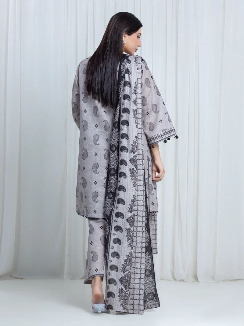 Printed Khaddar Suit - EWU6A3-37209-3P