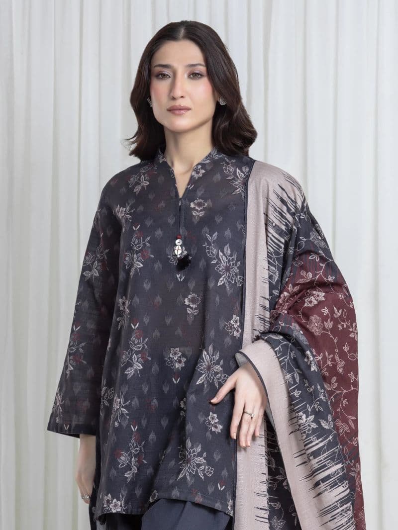 Printed Khaddar Suit - EWU6A3-37135-3P thumbnail