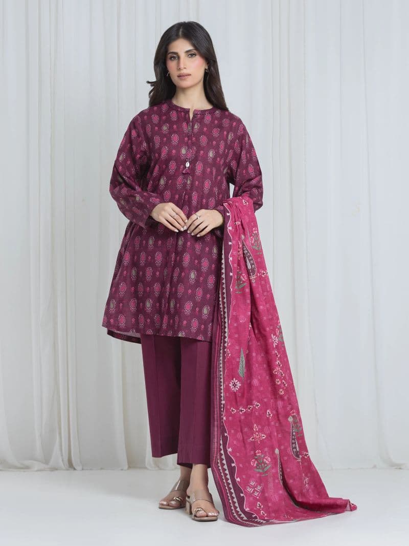 Printed Khaddar Suit - EWU6A3-37064-3P