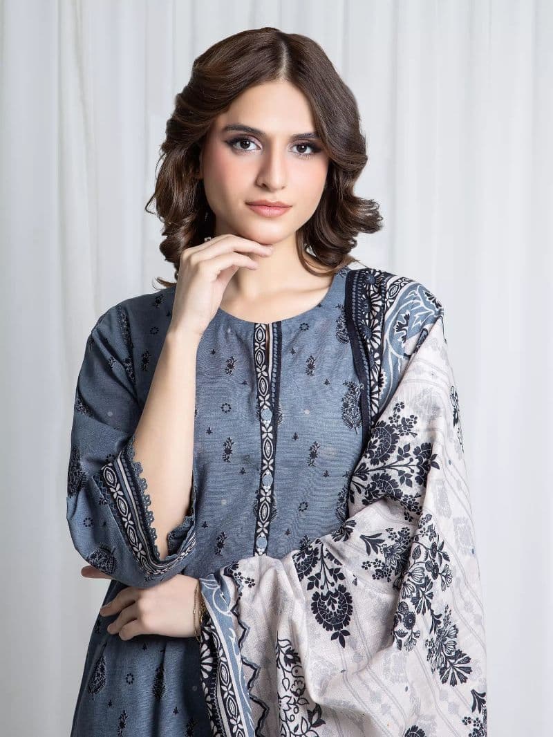 Printed Khaddar Suit - EWU6A3-37063-3P thumbnail