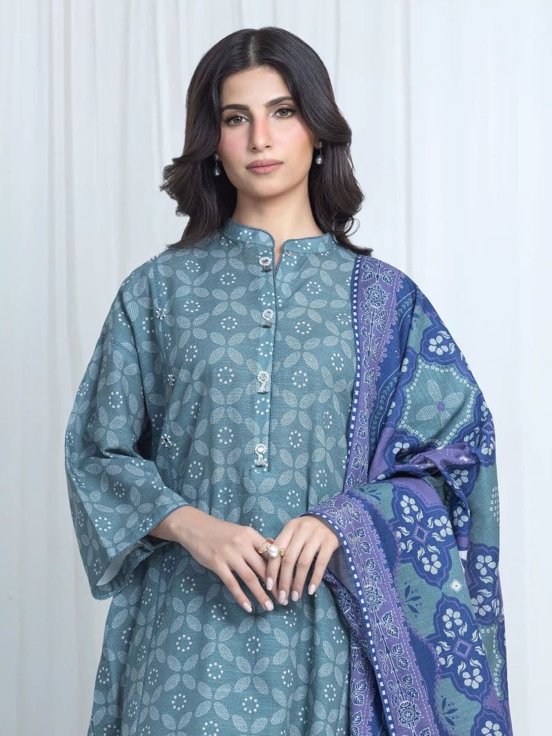 Printed Khaddar Suit - EWU6A3-37196-3P thumbnail