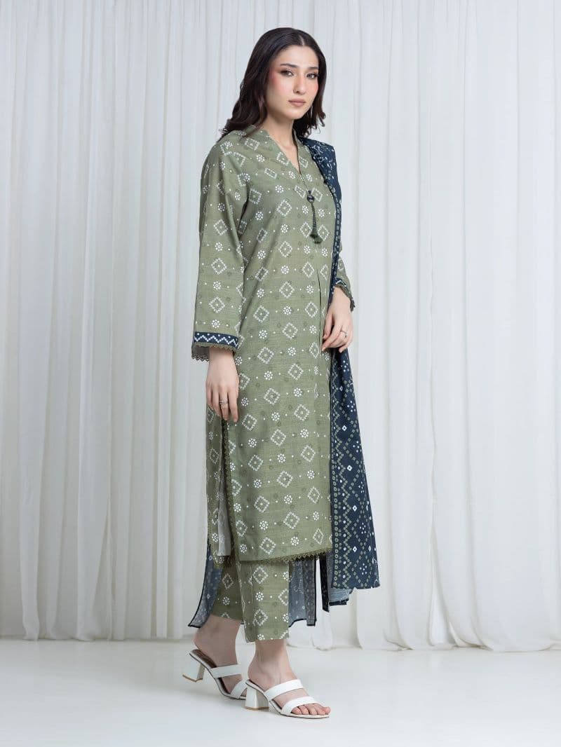 Printed Khaddar Suit - EWU6A3-37189-3P