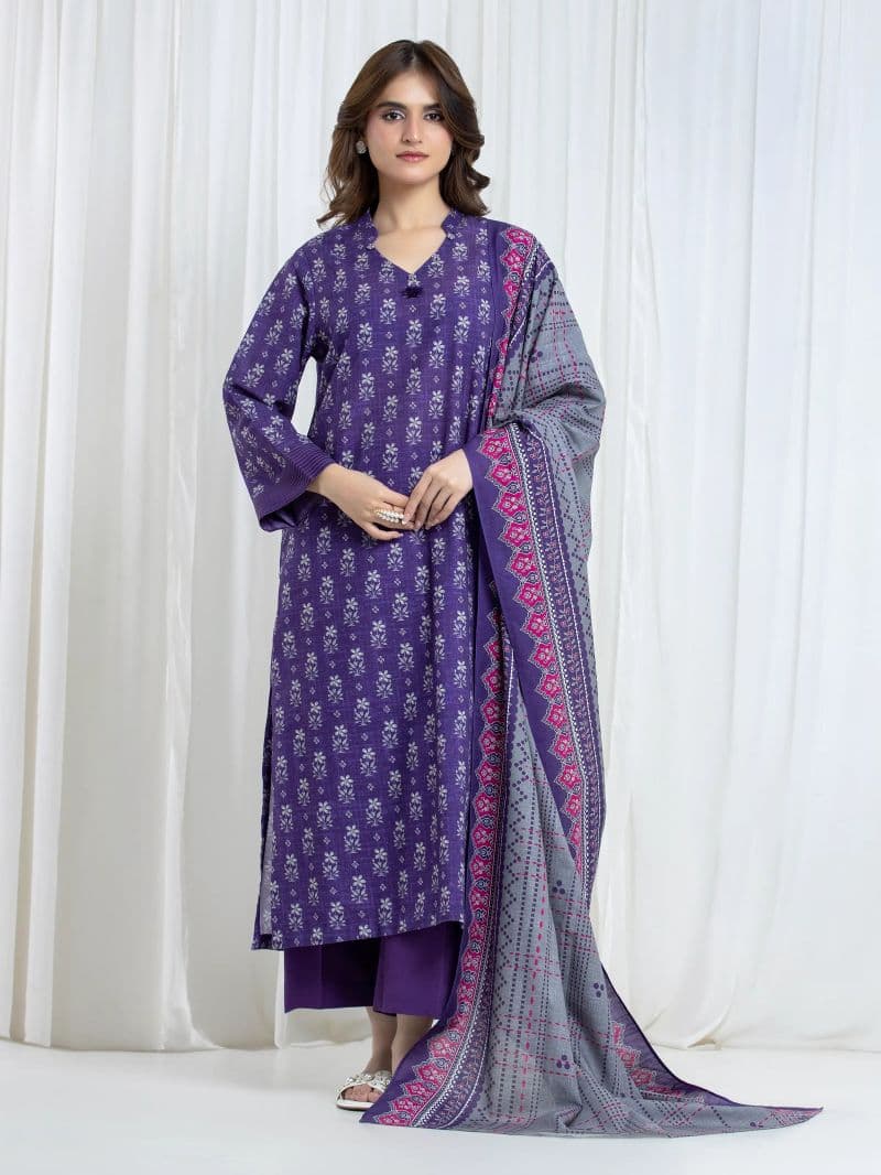 Printed Khaddar Suit - EWU6A3-37100-3P thumbnail