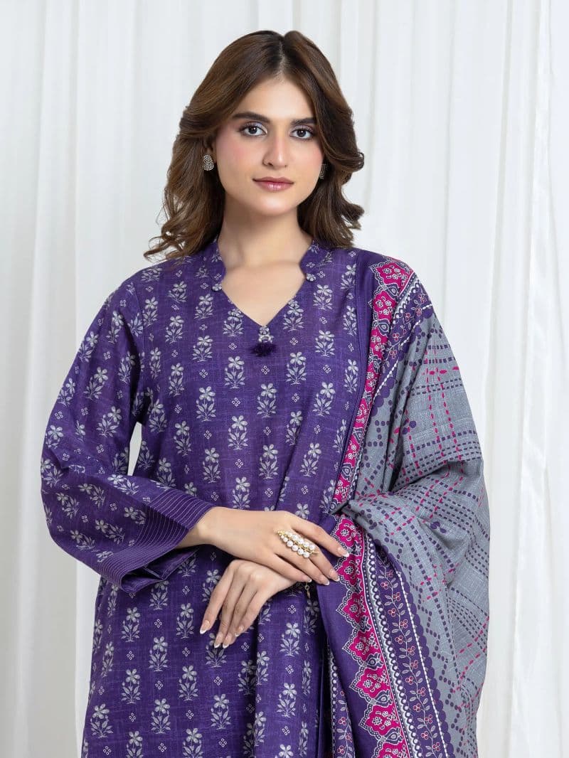 Printed Khaddar Suit - EWU6A3-37100-3P thumbnail