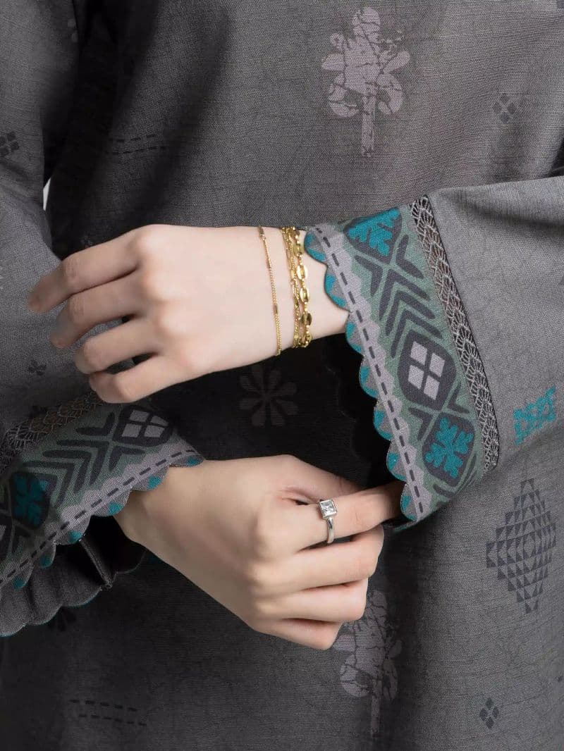 Printed Khaddar Suit - EWU6A3-37046-3P
