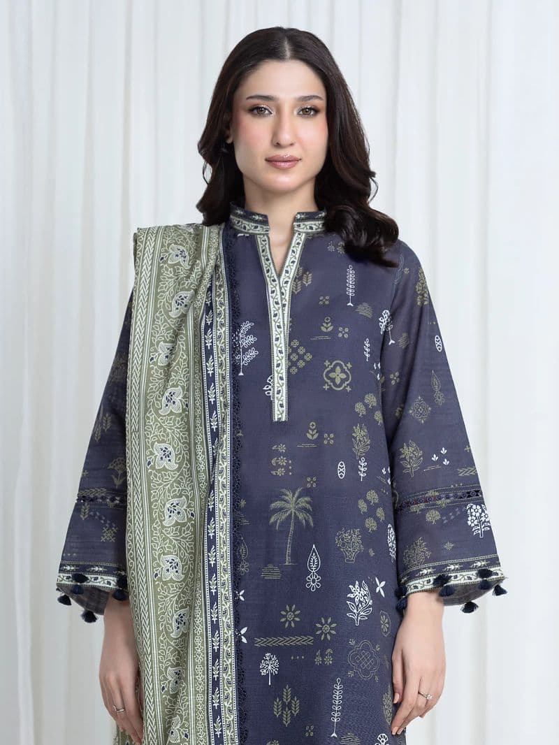 Printed Khaddar Suit - EWU6A3-37112-3P thumbnail