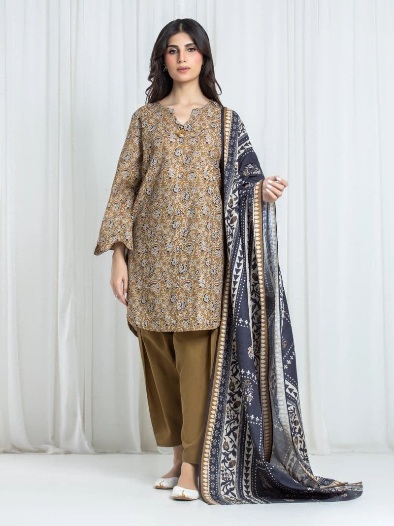 Printed Khaddar Suit - EWU6A3-37051-3P thumbnail