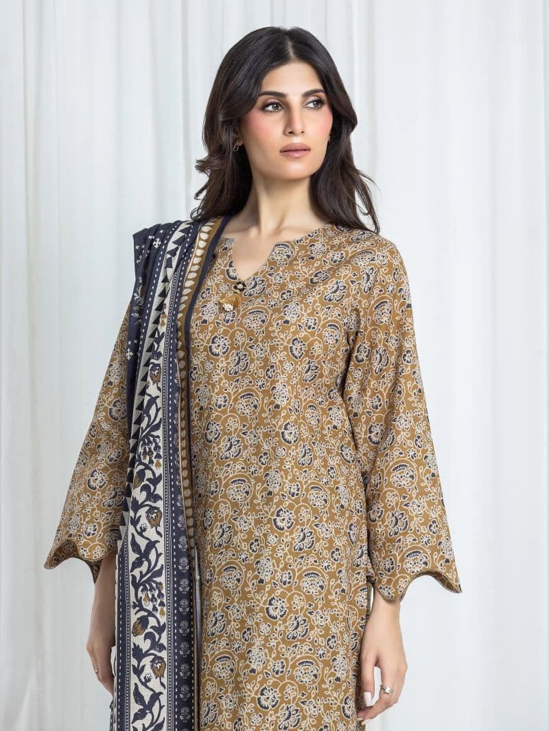 Printed Khaddar Suit - EWU6A3-37051-3P thumbnail