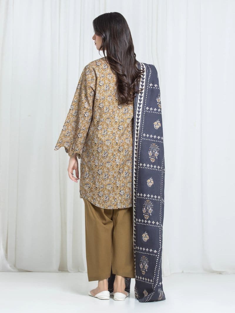 Printed Khaddar Suit - EWU6A3-37051-3P thumbnail