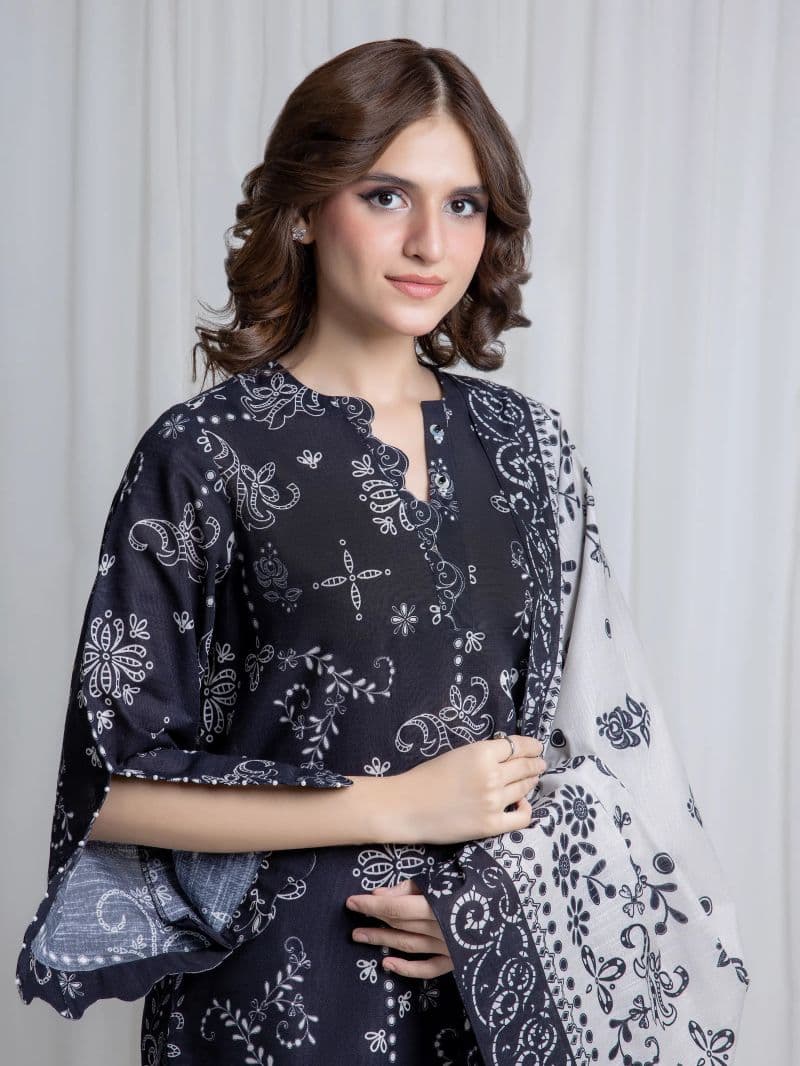 Printed Khaddar Suit - EWU6A3-37042-3P thumbnail