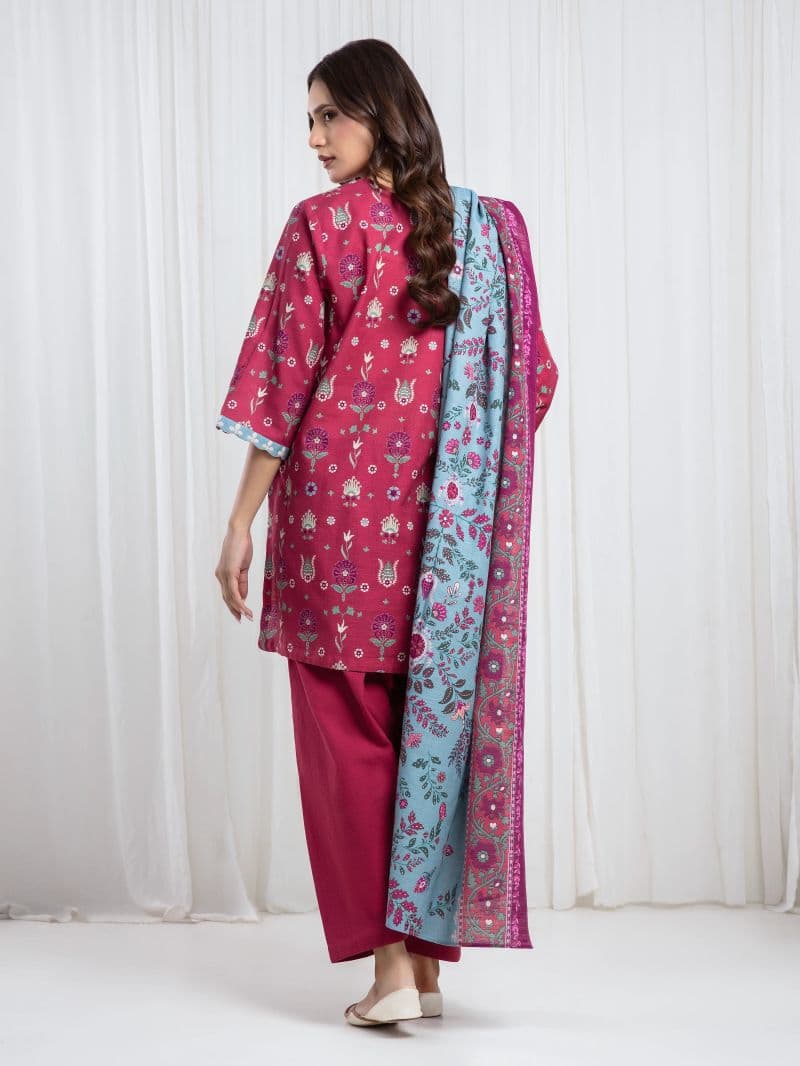 Printed Khaddar Suit - EWU6A3-37086-3P