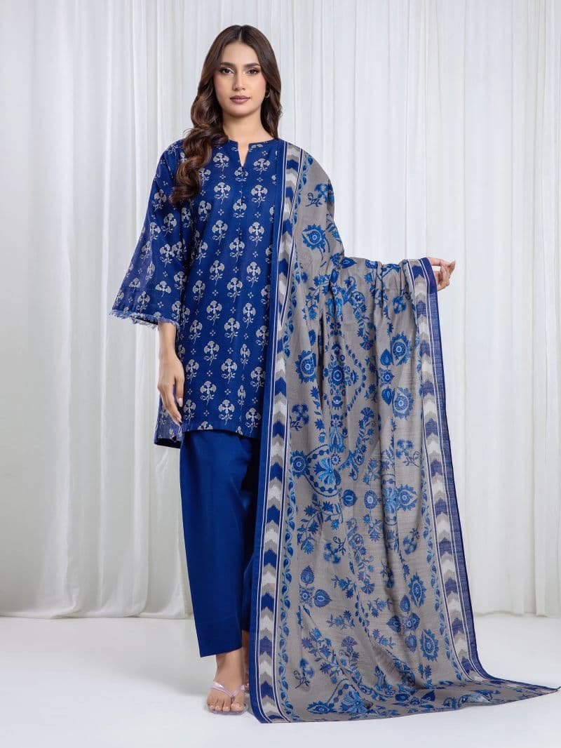 Printed Khaddar Suit - EWU6A3-37070-3P
